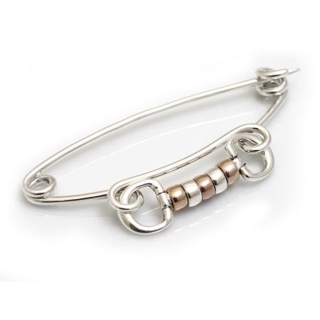 Exclusive Sterling Silver And 18ct Rose Gold Plated Cherry Roller Stock Pin