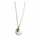 November Birthstone - Citrine CZ & Silver Disc Necklace