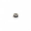 Exclusive Sterling Silver & Black CZ Starlight Roller Charm Bead