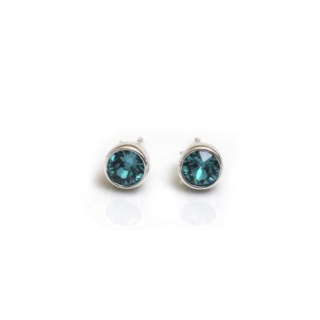 December Birthstone - Blue Zirconia Stud Earrings