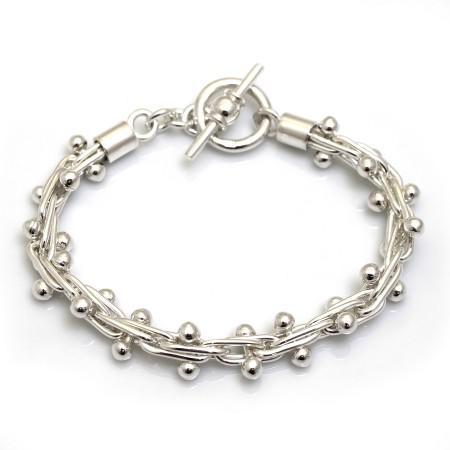 Classic Sterling Silver Bobbly Bracelet