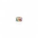 Exclusive Sterling Silver Rainbow CZ Starlight Roller Charm Bead