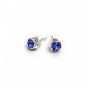 September Birthstone - Sapphire Blue CZ Stud Earrings
