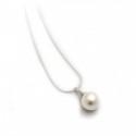 Sterling Silver & Freshwater Pearl Teardrop Pendant With Silver Snake Chain