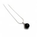 Sterling Silver & Freshwater Blue Pearl Teardrop Pendant With Silver Snake Chain