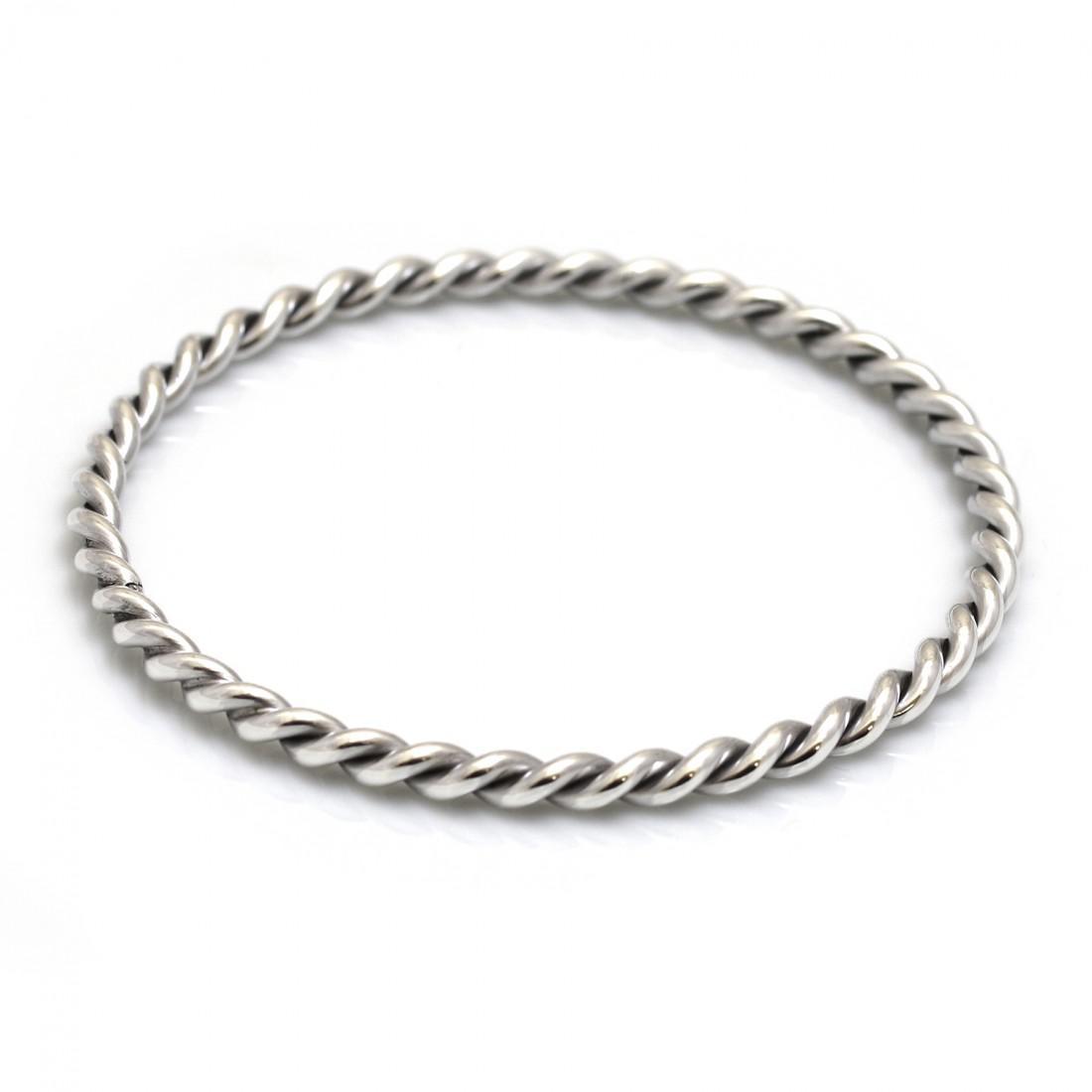 Sterling Silver Spiral Bangle