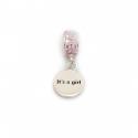 Exclusive Sterling Silver & Pink CZ 'It's A Girl' Roller Charm