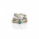 Sterling Silver And Two Tone Turquoise Spinner Ring