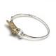 Exclusive Sterling Silver & Solid 9ct Gold Foxy Bangle With Diamond Eyes