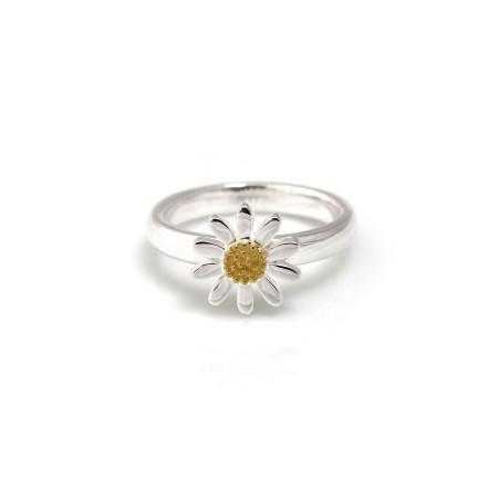 Sterling Silver & 18ct Gold Plated Classic Daisy Ring