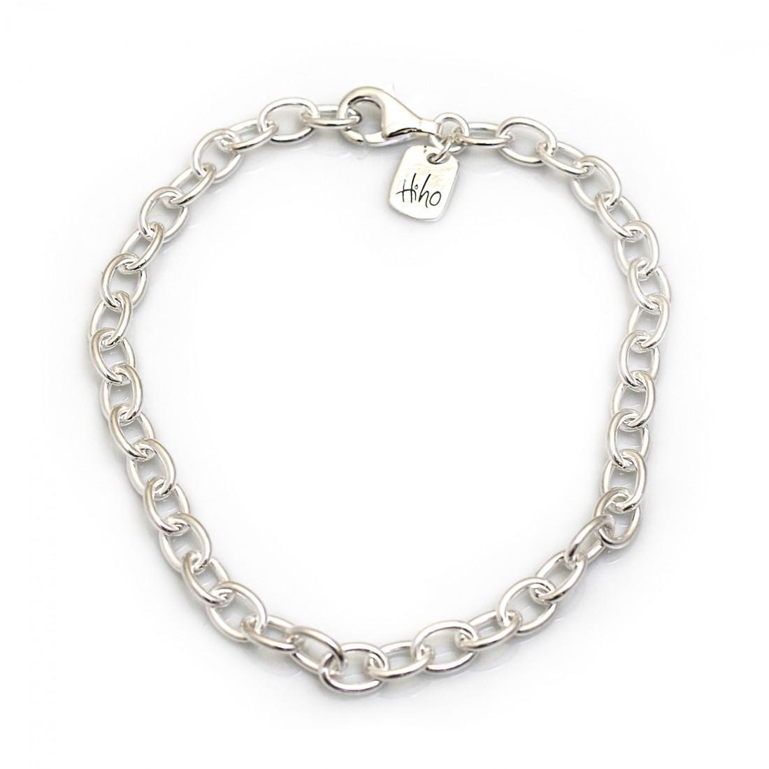 Sterling Silver Oval Linked Fob Bracelet