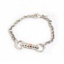 Exclusive Sterling Silver & 9ct Gold Classic Cherry Roller Snaffle Fob Bracelet