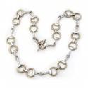Sterling Silver Two Tone Snaffle Necklace