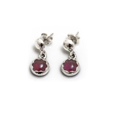 January Birthstone - Sterling Silver & Garnet Dangly Earrings