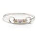 Exclusive Sterling Silver & 18ct Gold Plate Cherry Roller Snaffle Bangle With Pink CZ Starlight