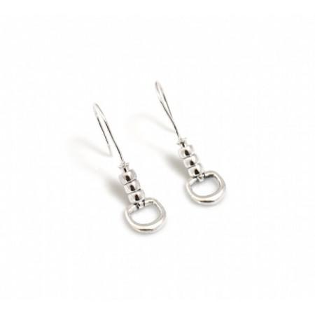 Exclusive Sterling Silver Cherry Roller Snaffle Earrings