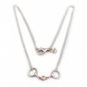Exclusive Sterling Silver &  18ct Rose Gold Plated French Link Snaffle Necklace