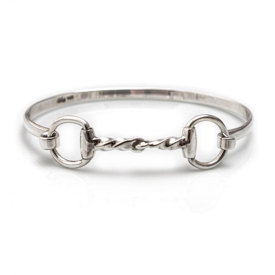 Exclusive Sterling Silver Twisted Snaffle Bangle