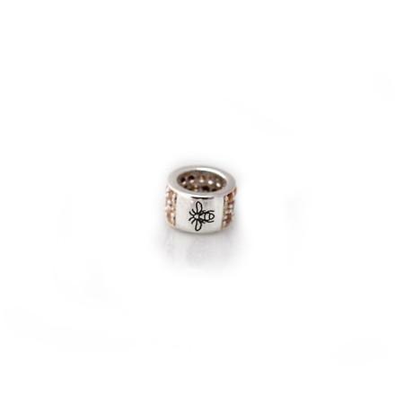 Exclusive Sterling Silver & Champagne Starlight Bee Roller Bead