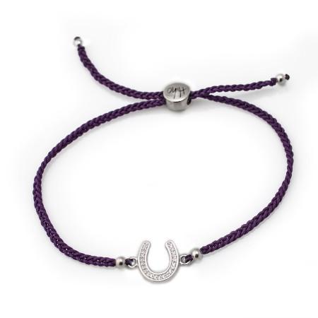 Exclusive Sterling Silver & CZ Horseshoe Friendship Bracelet