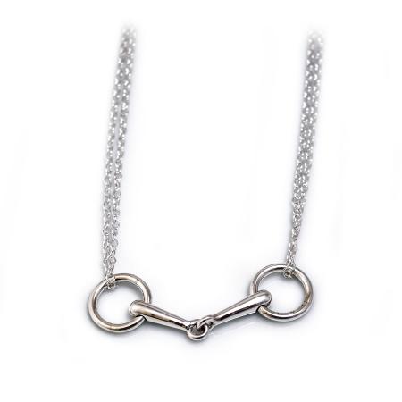 Exclusive Sterling Silver Double Chained Racing Snaffles Necklace