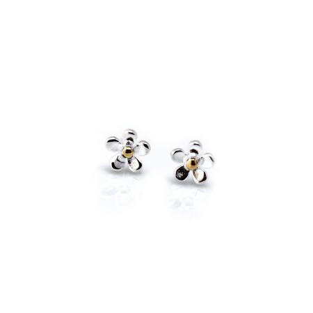 Sterling Silver & 18ct Gold Classic Daisy Stud Earrings