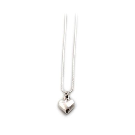 Sterling Silver Heart Pendant With Trace Chain