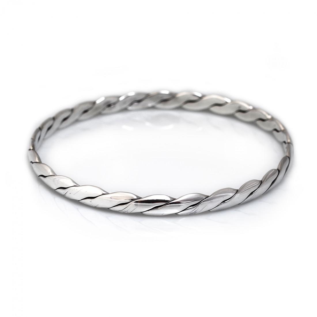 Sterling Silver Wave Bangle