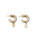 Exclusive 18ct Gold Plate & Tanzanite CZ Fairfax & Favor Hoop Earrings