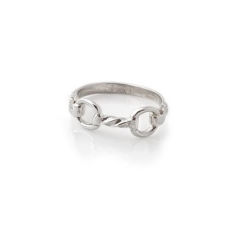 Exclusive Sterling Silver Twisted Snaffle Ring