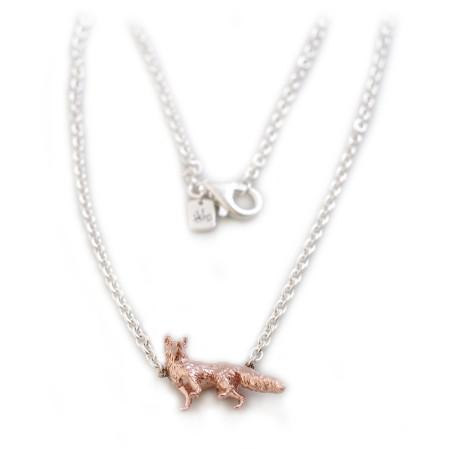 Exclusive Sterling Silver & 18ct Rose Gold Foxy Necklace