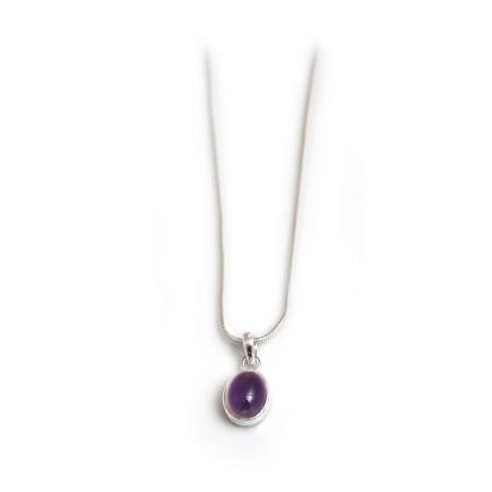 Sterling Silver & Amethyst Pendant With Chain
