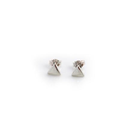 Sterling Silver 3D Triangle Studs