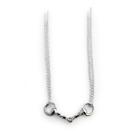 Exclusive Sterling Silver Double Chained Twisted Snaffle Necklace