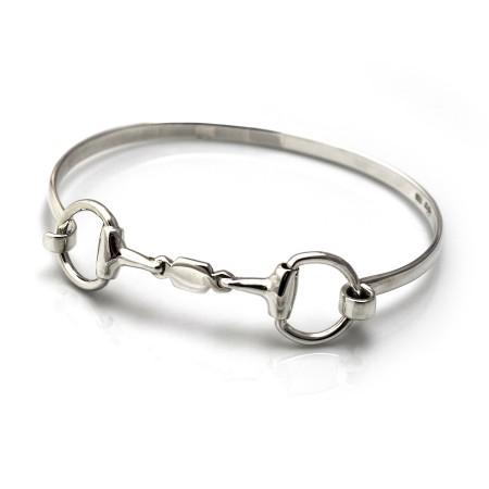 Exclusive Sterling Silver Lozenge Snaffle Bangle