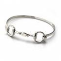 Exclusive Sterling Silver French Link Snaffle Bangle