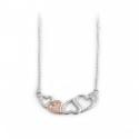 Sterling Silver & 18ct Rose Gold Plated Hearts Necklace