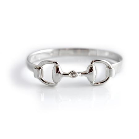 Classic Double Snaffle Sterling Silver Bangle
