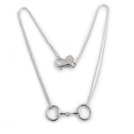 Sterling Silver Dinky Double Chained Snaffle Necklace