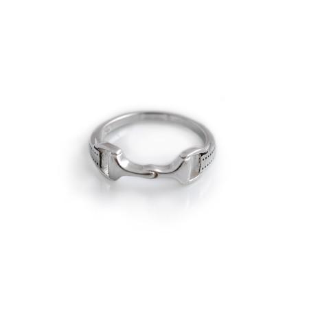 Sterling Silver Detailed Snaffle Ring