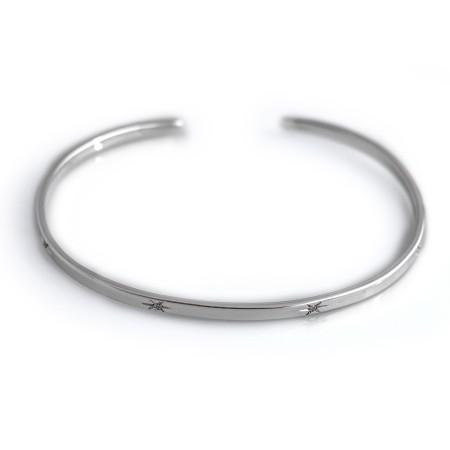 Sterling Silver & CZ Cuff Bracelet