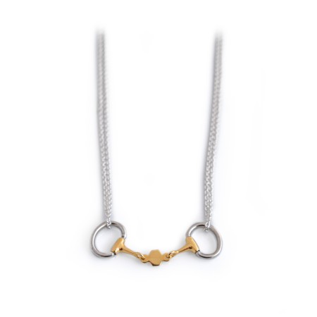 Exclusive Sterling Silver & 18ct Gold Plated French Link Snaffle Necklace