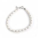 Sterling Silver Bead & Seeded Pearl Bracelet