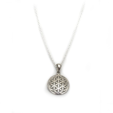 Sterling Silver Flower of Life Pendant With Chain
