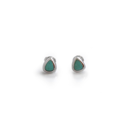 Sterling Silver & Turquoise Teardrop Stud Earrings