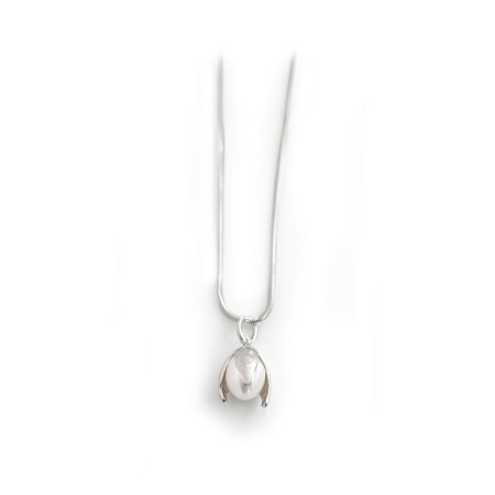 Sterling Silver & Freshwater Pearl Snowdrop Necklace