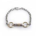 Exclusive Sterling Silver & 9ct Gold Snaffle Fob Cherry Roller Bracelet