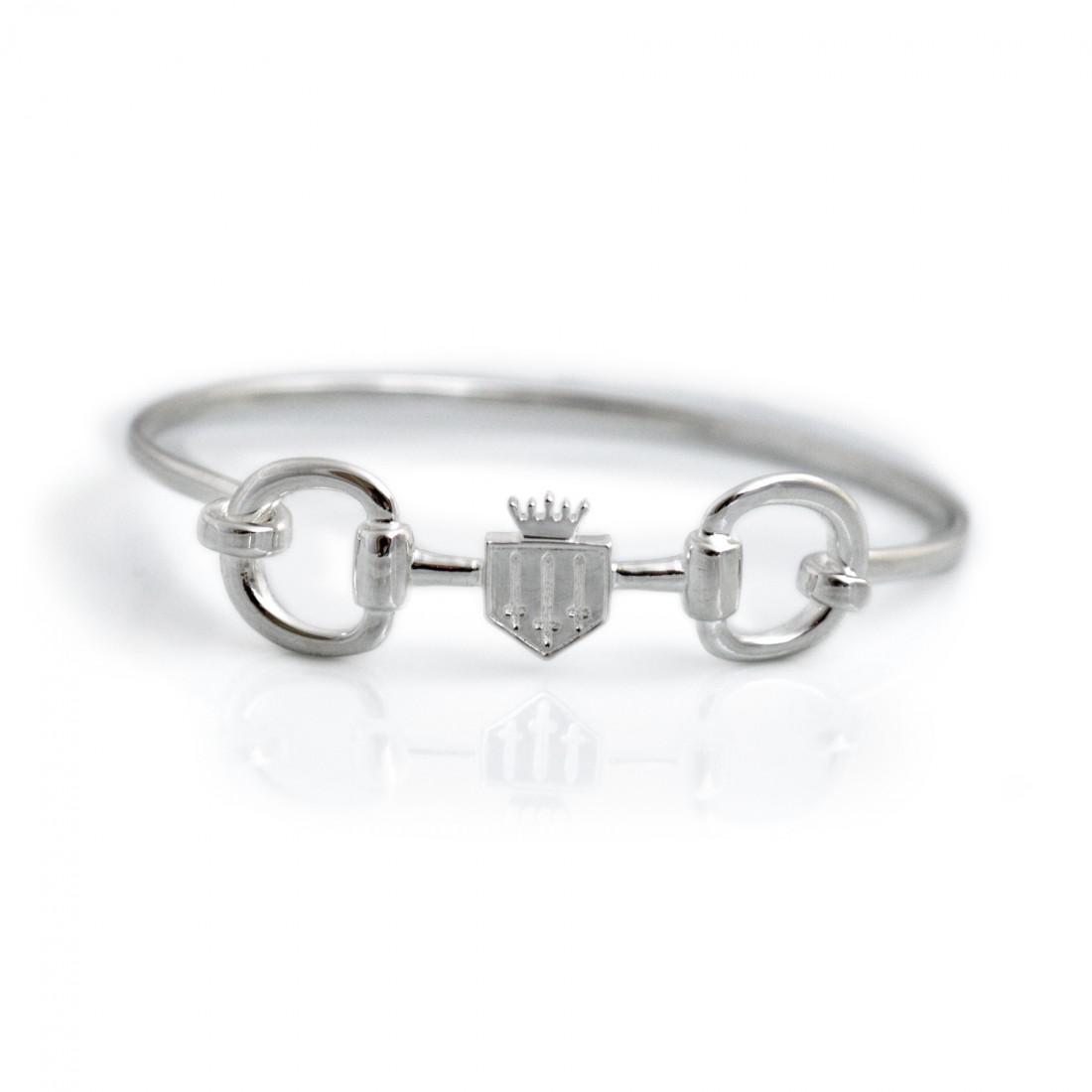 Exclusive Sterling Silver Fairfax & Favor Double Snaffle Bangle