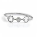 Exclusive Sterling Silver Fairfax & Favor Double Snaffle Bangle