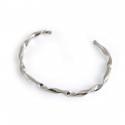 Sterling Silver Wavy Ribbon Cuff Bracelet